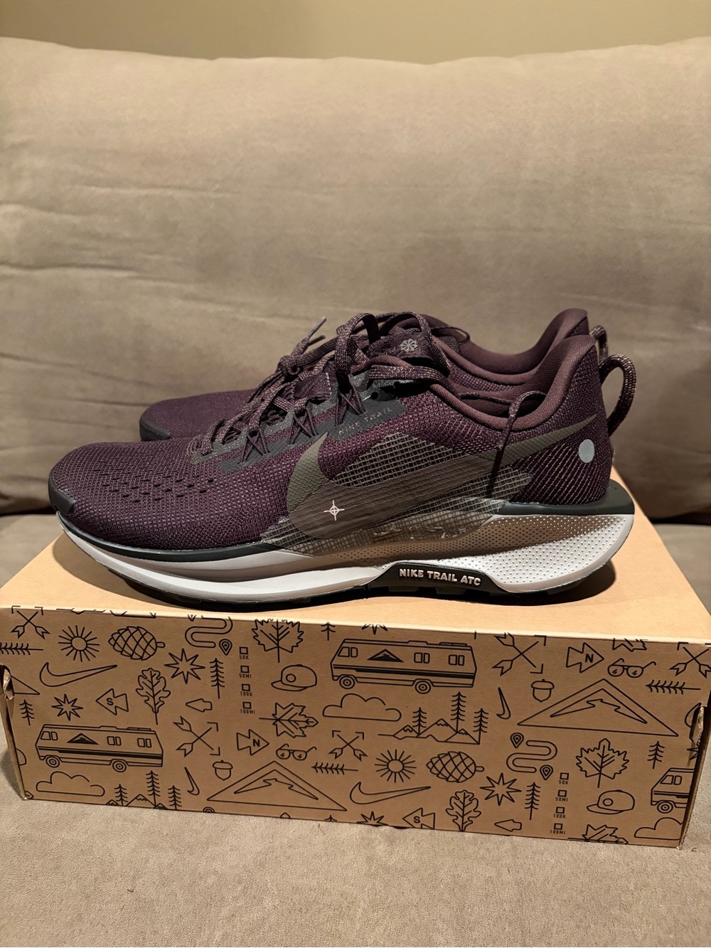 NEW! Nike Men’s Pegasus 41 Trail Running Shoes - Brown and Grey - size 9.5